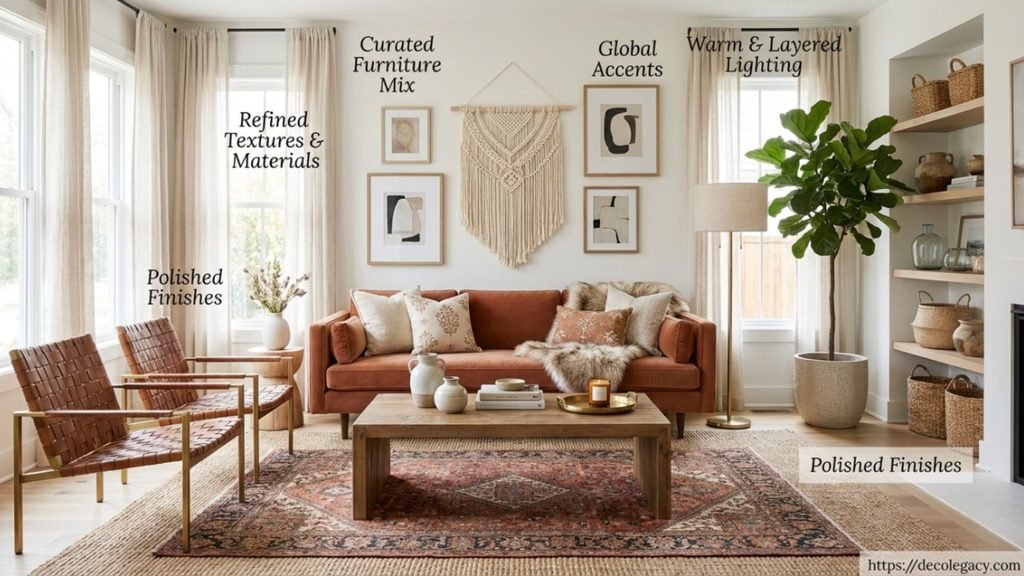 Boho Chic Living Room Ideas With a More Polished Finish