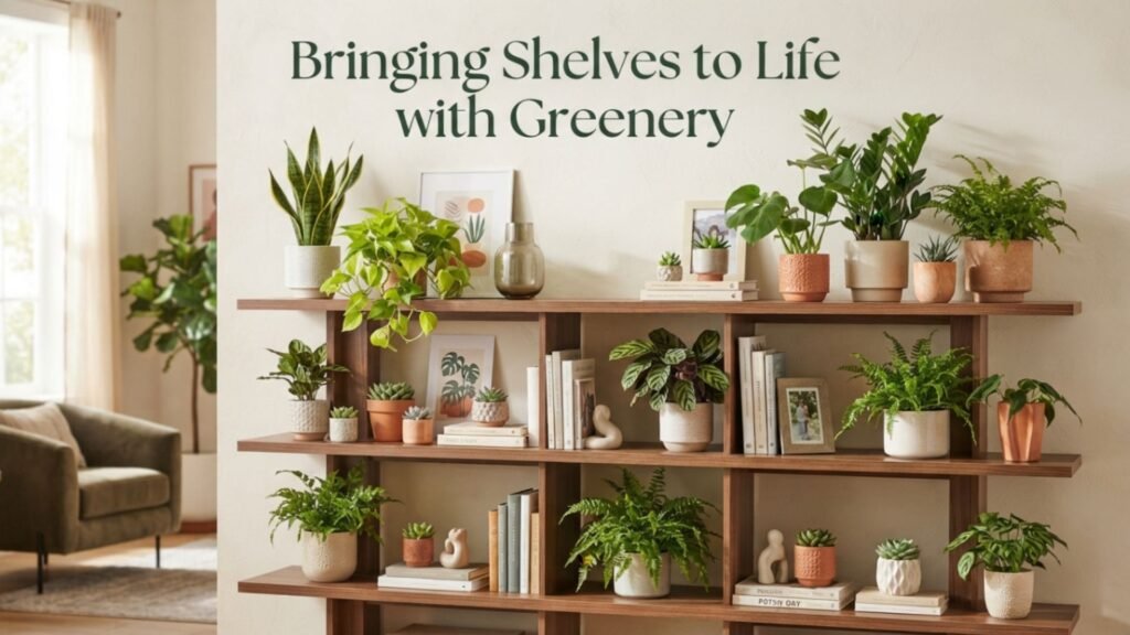 Bringing Shelves to Life with Greenery