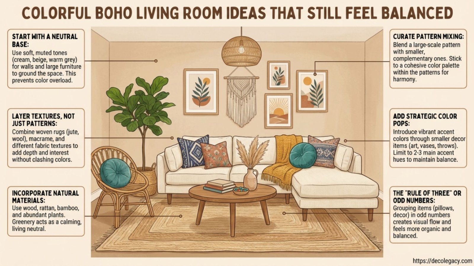 Colorful Boho Living Room Ideas That Still Feel Balanced