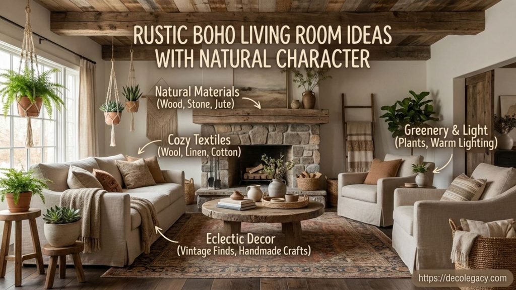 Rustic Boho Living Room Ideas With Natural Character