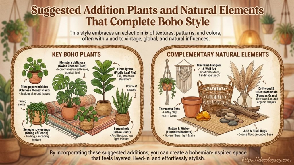 Suggested Addition Plants and Natural Elements That Complete Boho Style