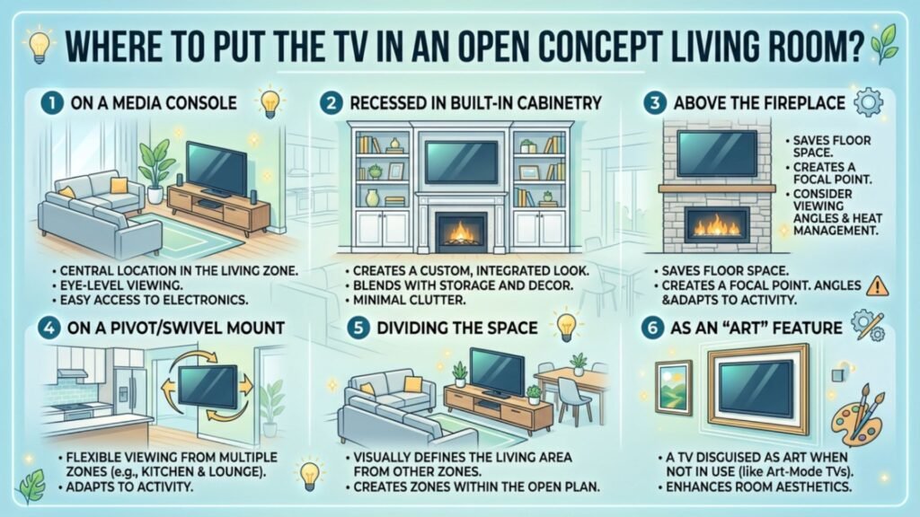 Where to Put the TV in an Open Concept Living Room?