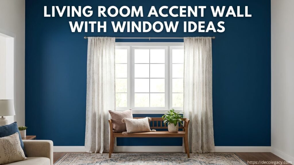living room accent wall with window ideas