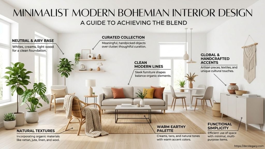minimalist modern bohemian interior design