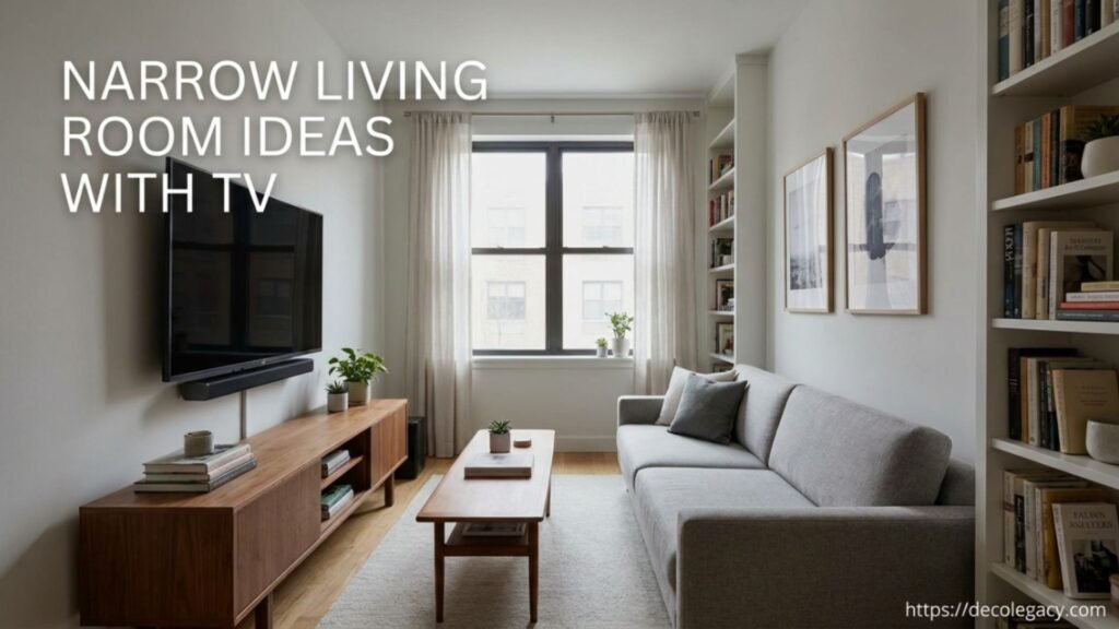 narrow living room ideas with tv 