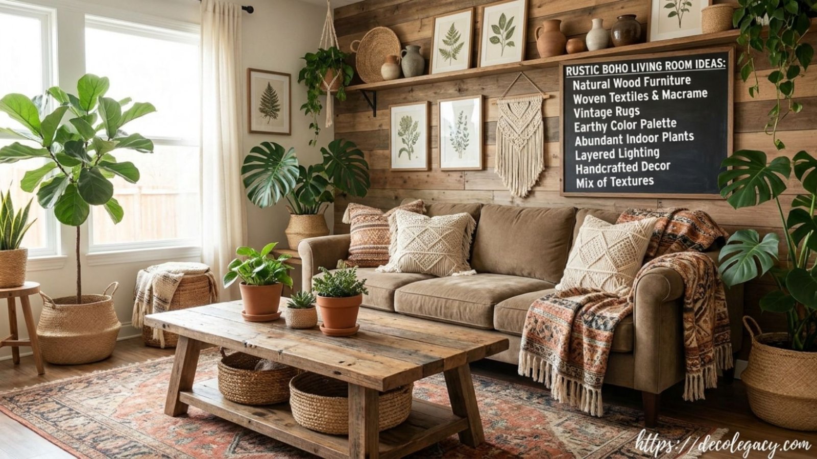 rustic boho living room ideas