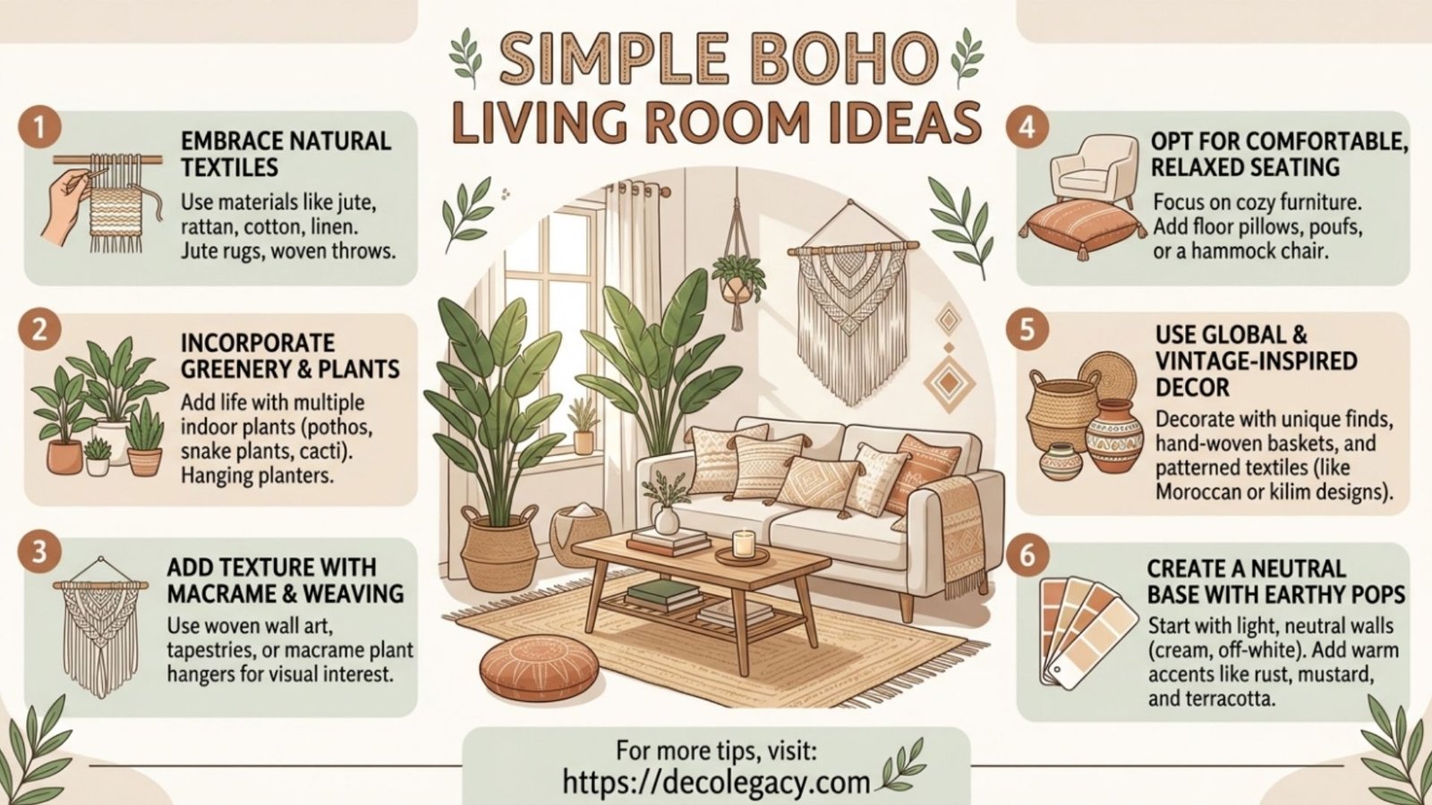 simple boho living room ideas
