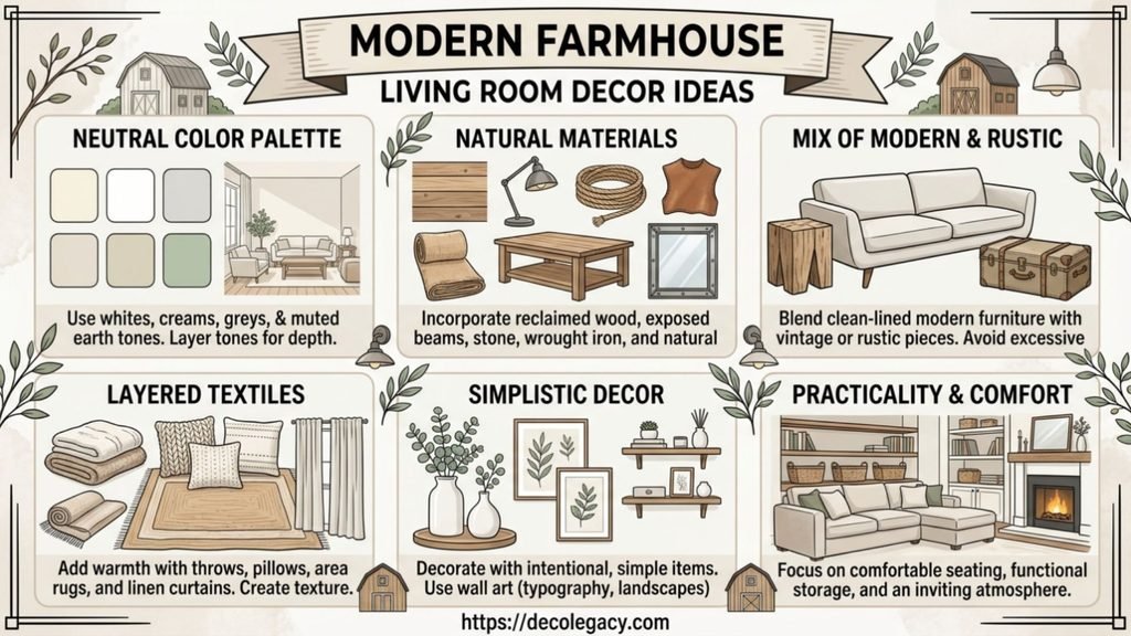modern farmhouse decor ideas For Living Room