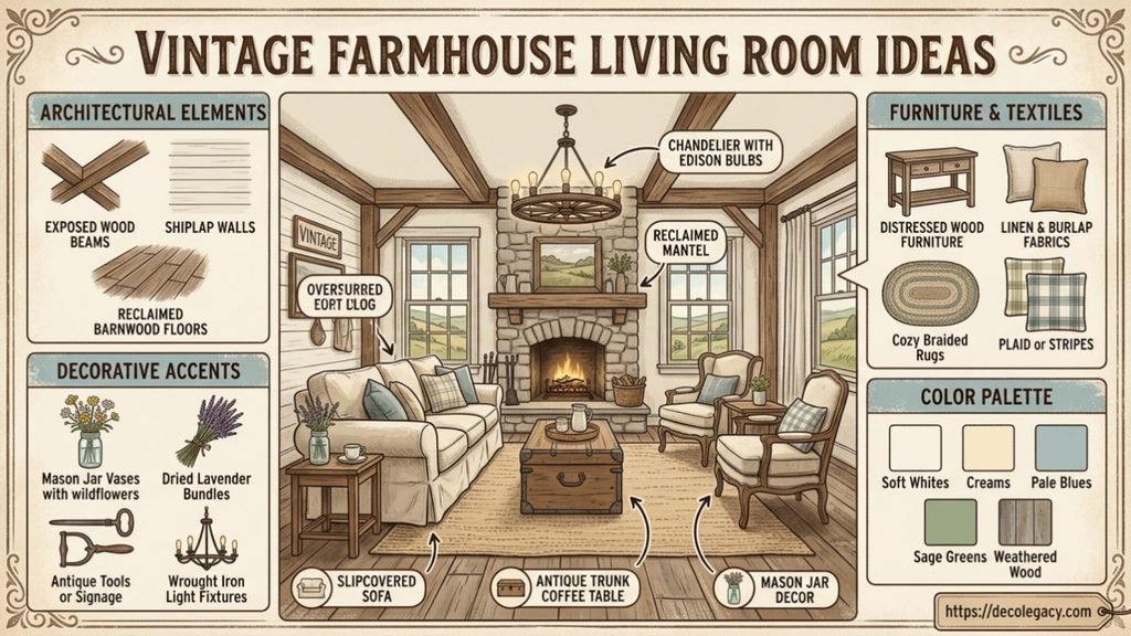 vintage farmhouse living room ideas